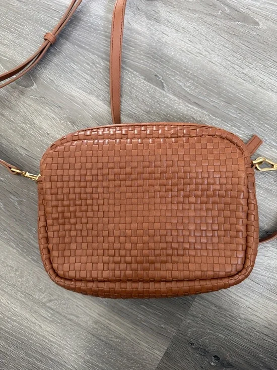Quince Woven Leather Crossbody Bag in Cognac Brown - Picture 6 of 8